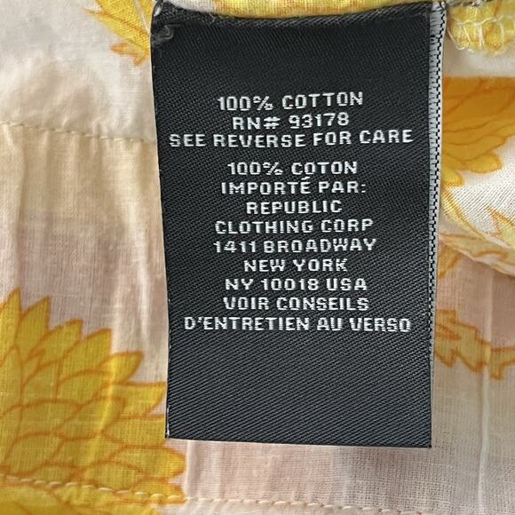 Chelsea & Theodore Maxi Dress Sz S 100% Cotton Tiered Yellow Floral Boho Beachy - Picture 8 of 9